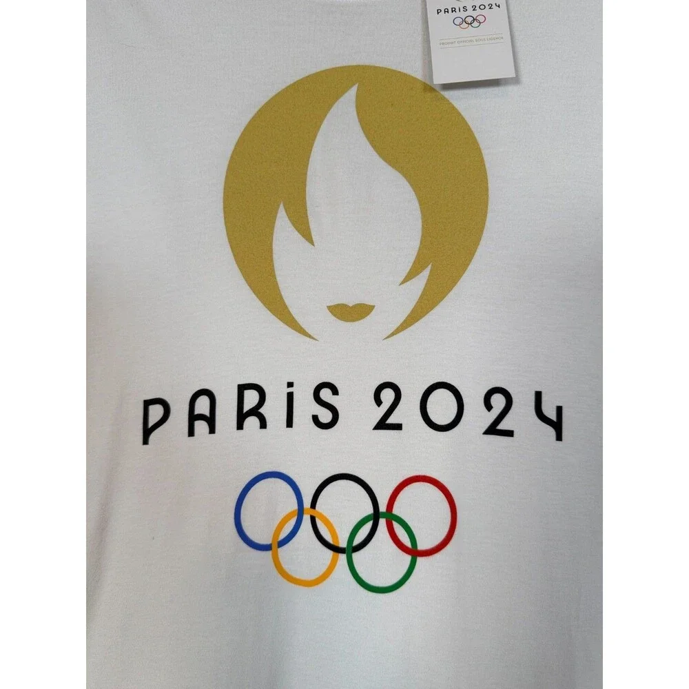 Paris 2024 Olympics T-Shirt Men's Size 2XL Torch White